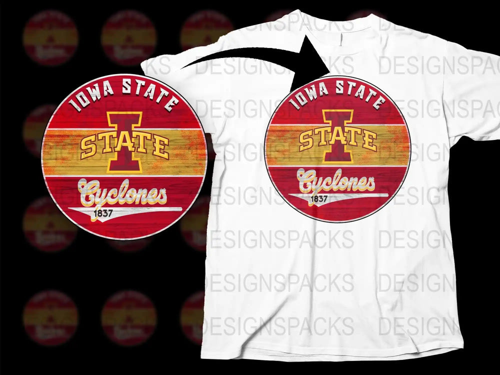 Iowa State Cyclones T-Shirt Vintage Logo College Sports Fan Apparel Gift