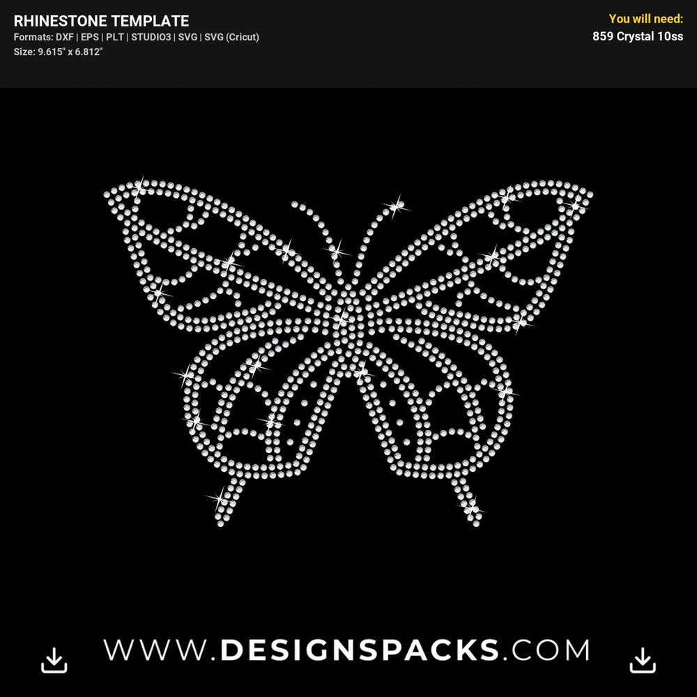 Big Butterfly Rhinestone Digital Template