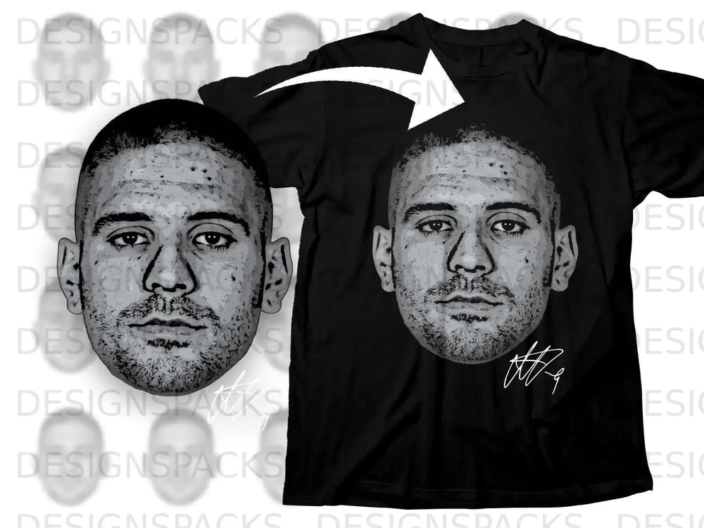Large Face Print T-shirt with Signature Design