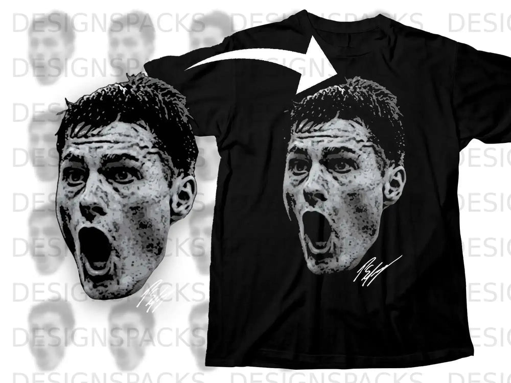 Shocked Face Graphic Black T-shirt for Men Women Youth
