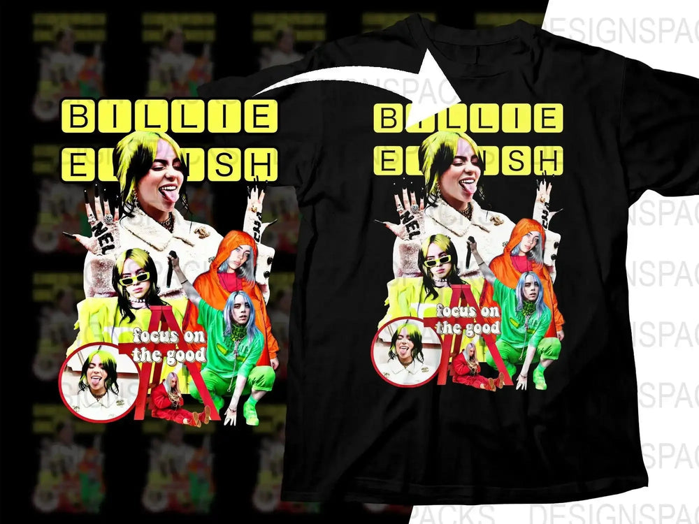 Billie Eilish Focus on the Good Colorful Graphic Png Digital Download