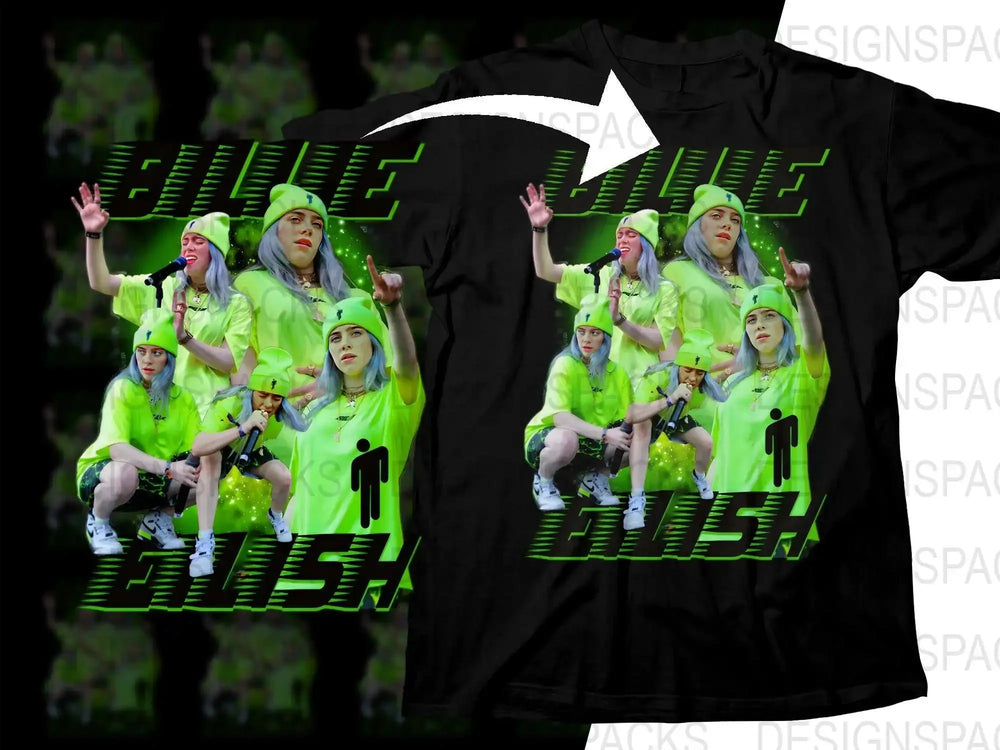 Billie Eilish Montage Design Graphic Png Digital Download