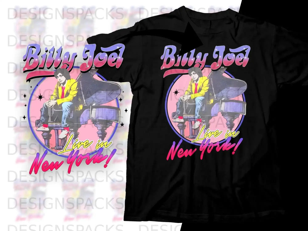 Billy Joel: Live in New York T-Shirt Png Digital Download