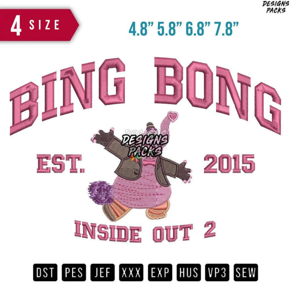 Bing Bong Est 2015 Inside out Cartoon Embroidery Design