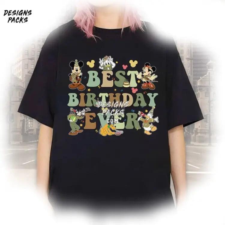 Birthday Boy Girl Best Ever Ever Mickey & Friends Animal Kingdom Png Design