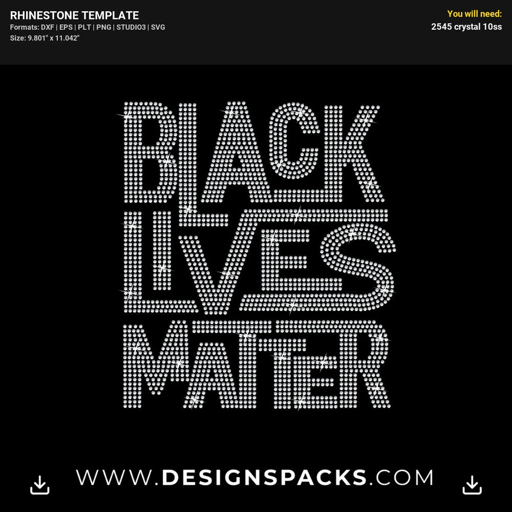 Black Lives Matter Updated Rhinestone Digital Template