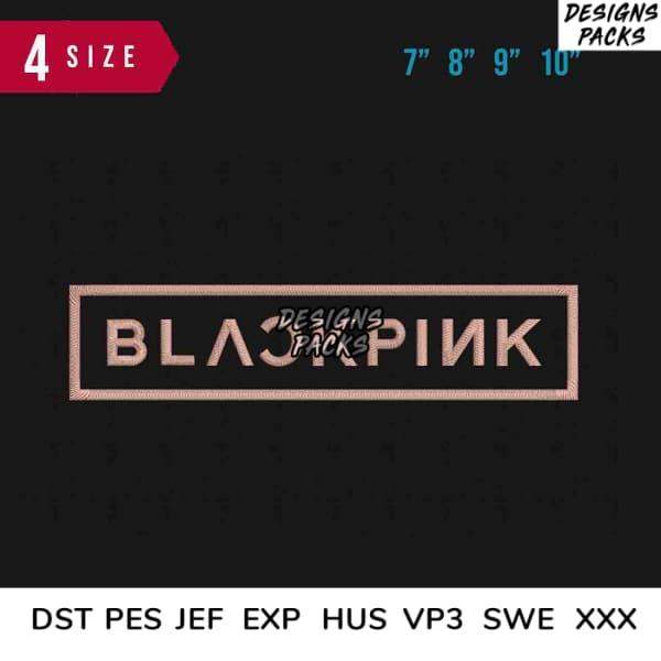 BLACKPINK embroidery design in 4 sizes, compatible with DST PES JEF formats for instant download