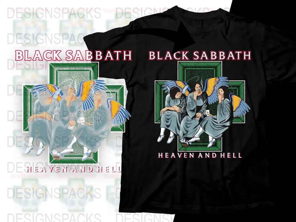 Black Sabbath Heaven and Hell Graphic Png Digital Download