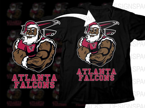 Black Santa Christmas Football Crewneck Png Digital Download