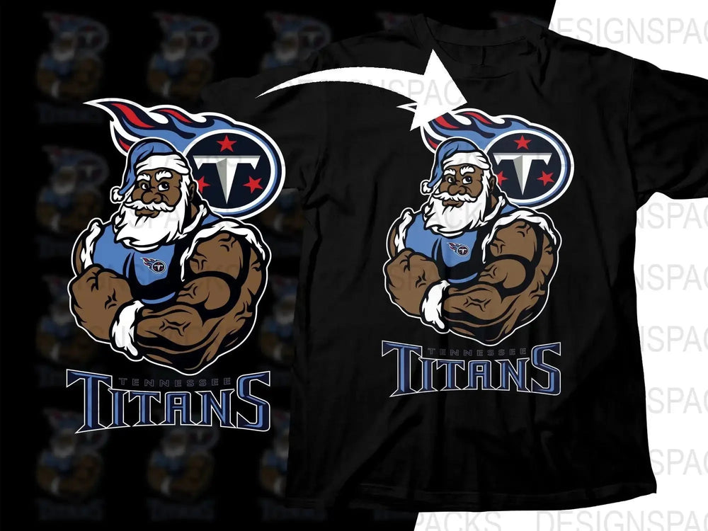 Black Santa Tennessee Titans Football Theme Png Digital Download