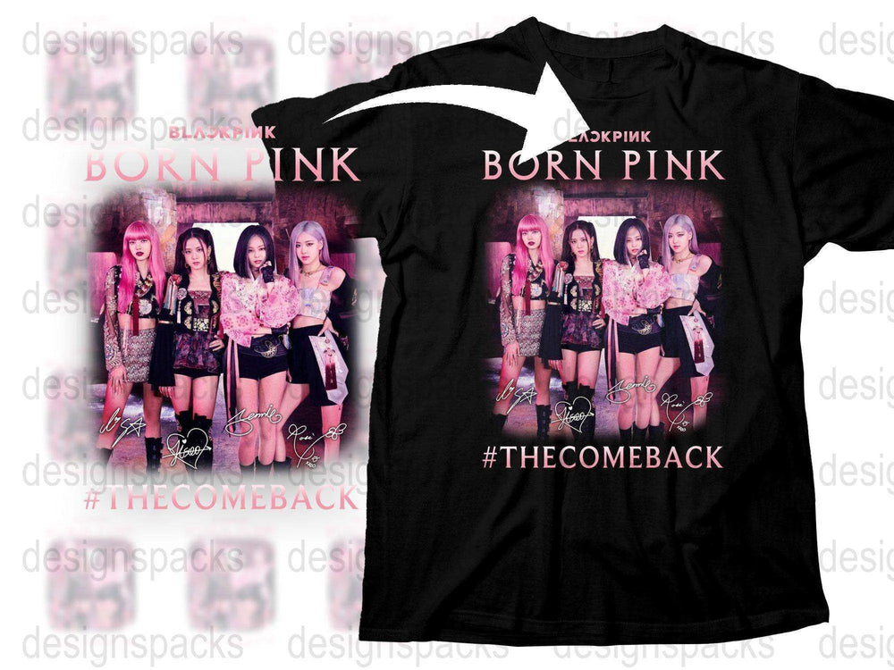 Born Pink Band T-Shirt, The Comeback Album Graphic Tee, Music Fan Merch, Stylish Pop Group Top