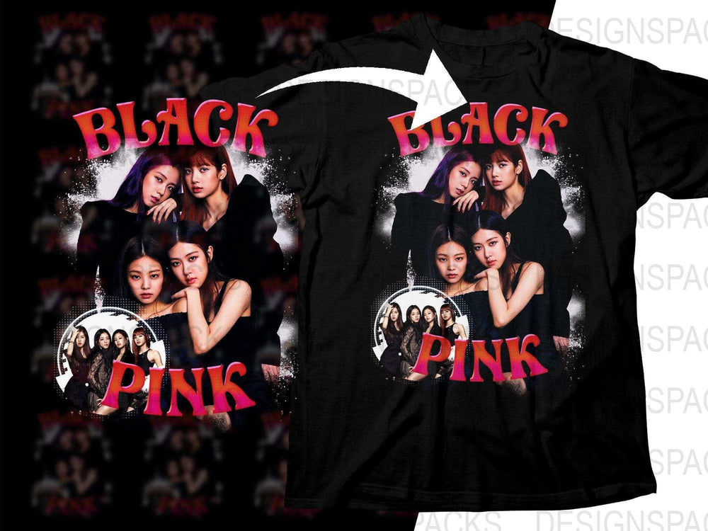 Blackpink Group Music Design Cool Kpop Music Halftone Png Digital Download