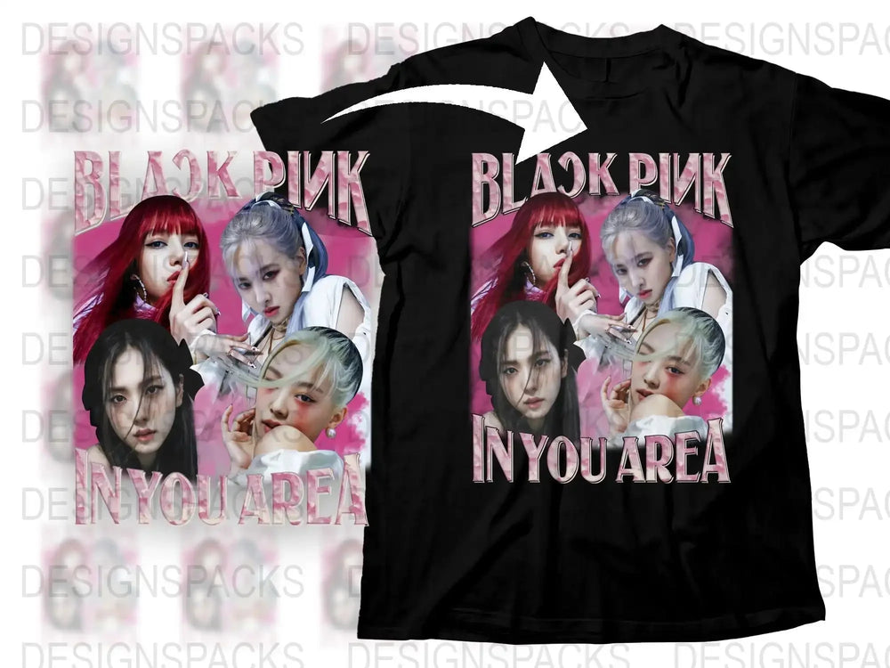 Black Pink Inspired Graphic T-Shirt, K-Pop Music Band Tee, Fans Merchandise, Stylish Casual Top