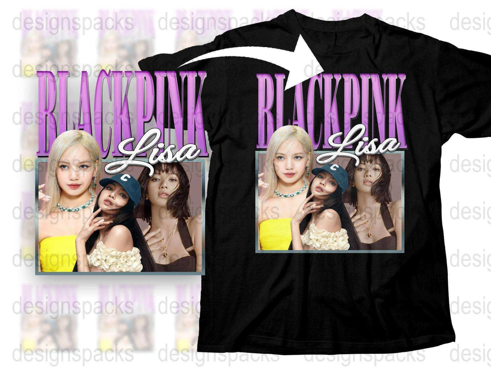 BLACKPINK Lisa Fan T-Shirt, K-Pop Idol Graphic Tee, Music Band Merchandise Cotton Shirt