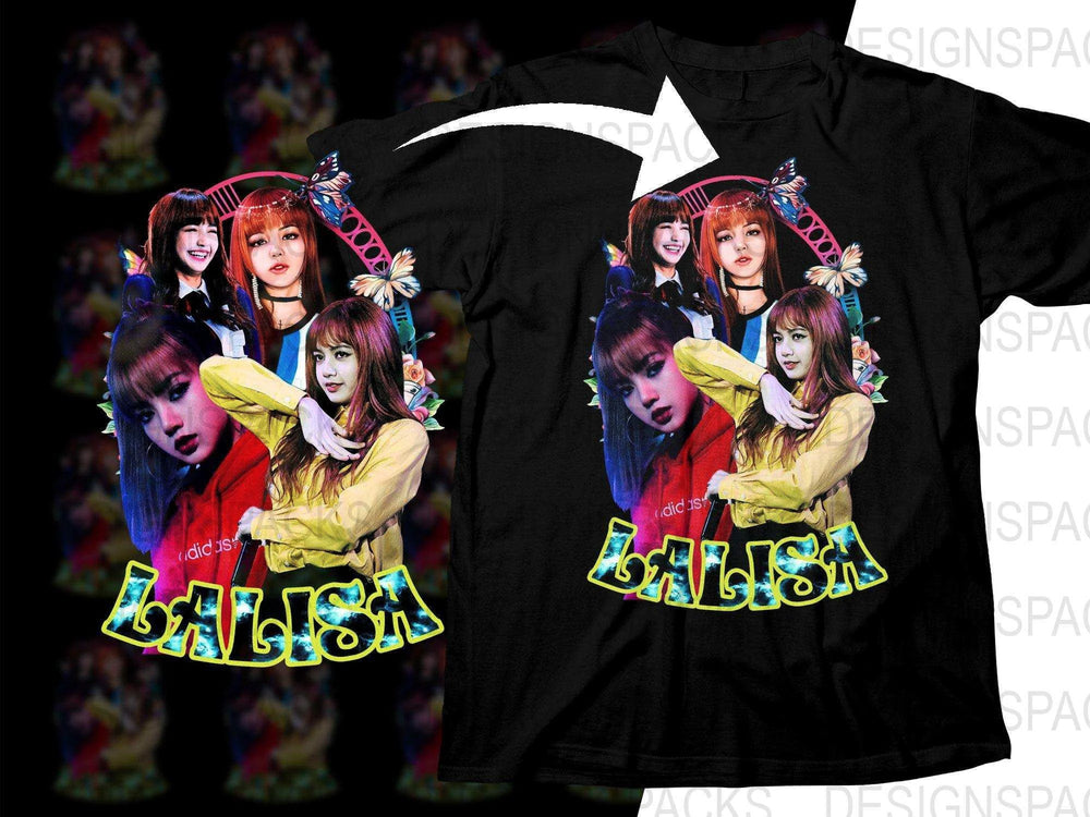 Blackpink Lisa Vibrant Kpop Music Inspired Band Halftone Png Digital Download