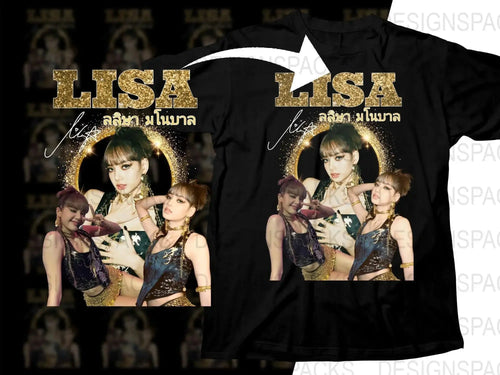 Blackpink Sparkling Gold Lisa Kpop Star Music Png Digital Download
