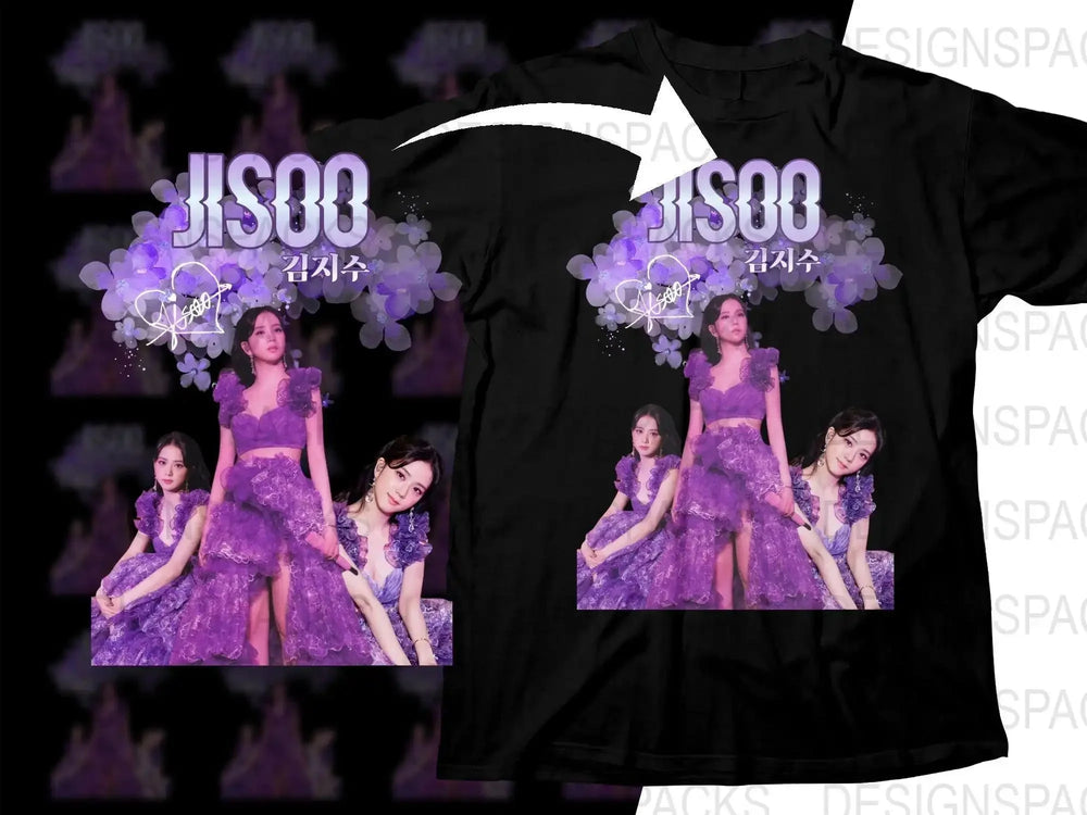 Blackpink Stylish Purple Floral Theme Kpop Music Png Digital Download