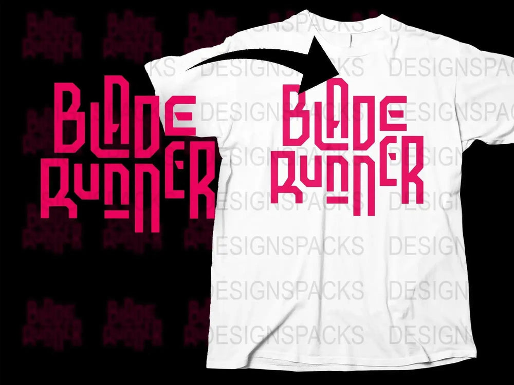 Blade Runner Retro Logo Design Png Digital Download