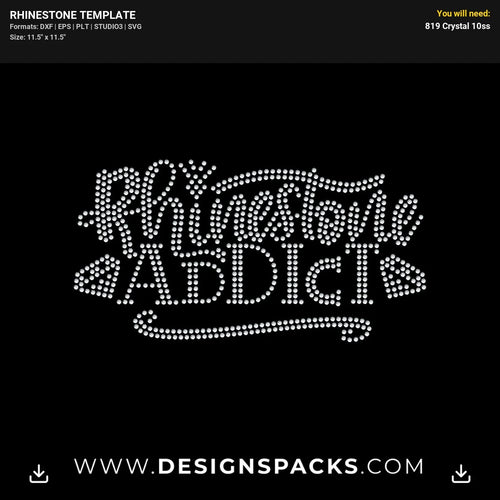 Bling Sparkle Addict Lover Rhinestone Digital Template