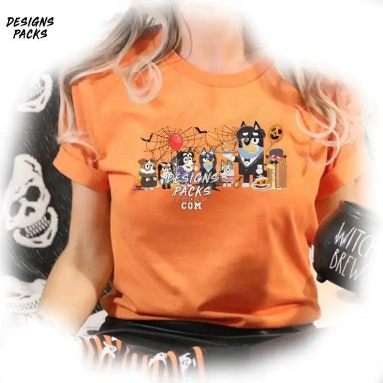 Blue Dog Halloween Bluey Kids Adams Family Png Design