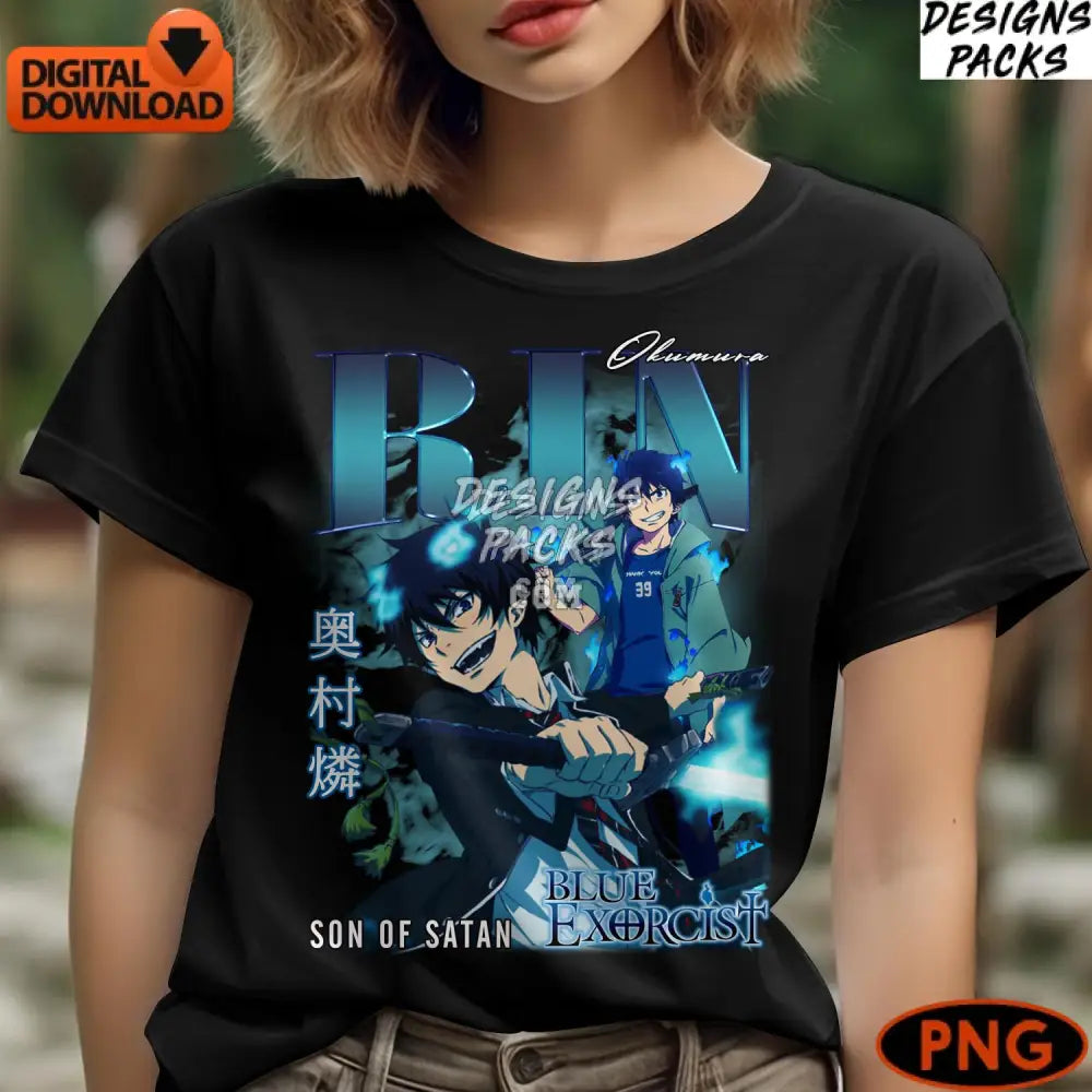 Blue Exorcist Rin Okumura Digital Anime Fan Art Instant Download Png
