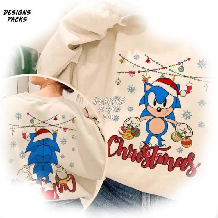 Blue Hedgehog Christmas Matching Two - Sided Sonic The Png Design