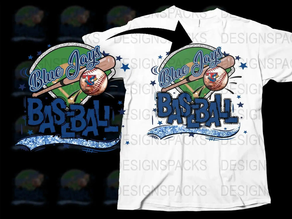 Blue Jays Baseball Graphic Printed Png Digital Download