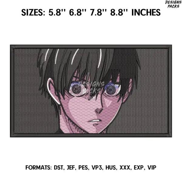 Blue Lock Isagi Yoichi Embroidery design file pes. Anime embroidery pattern. 5.8/ 6,8 /7,8 /8,8in. Digitizing pes design