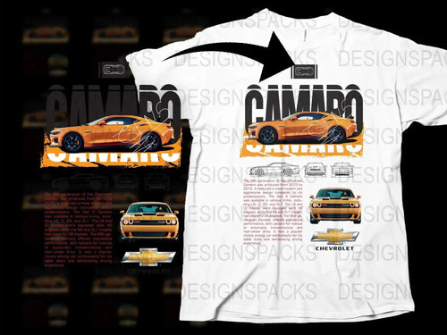 Blueprint Bold Camaro Car Men's Png Digital Download