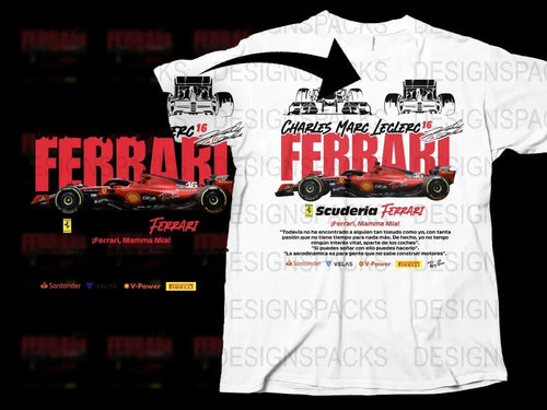 Blueprint Charles Marc Leclerc Ferrari Race Car Png Digital Download