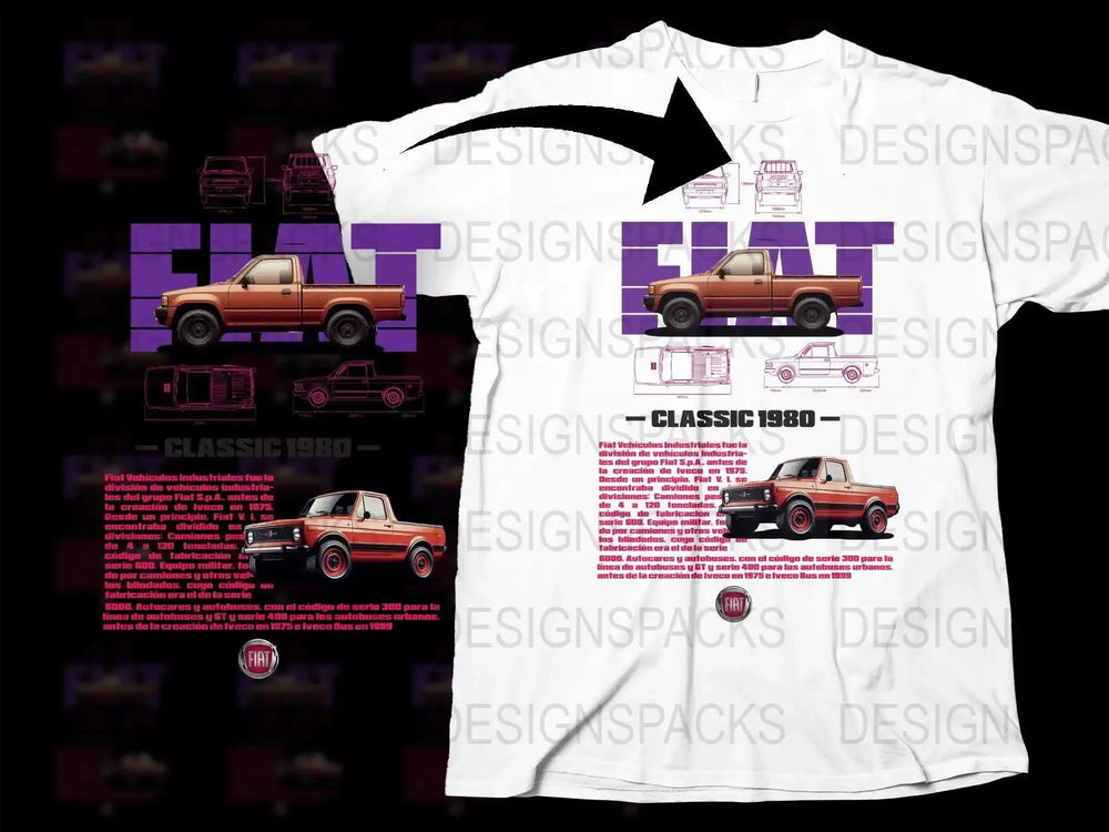 Blueprint Classic 1980 Fiat Industrial Vehicles Png Digital Download