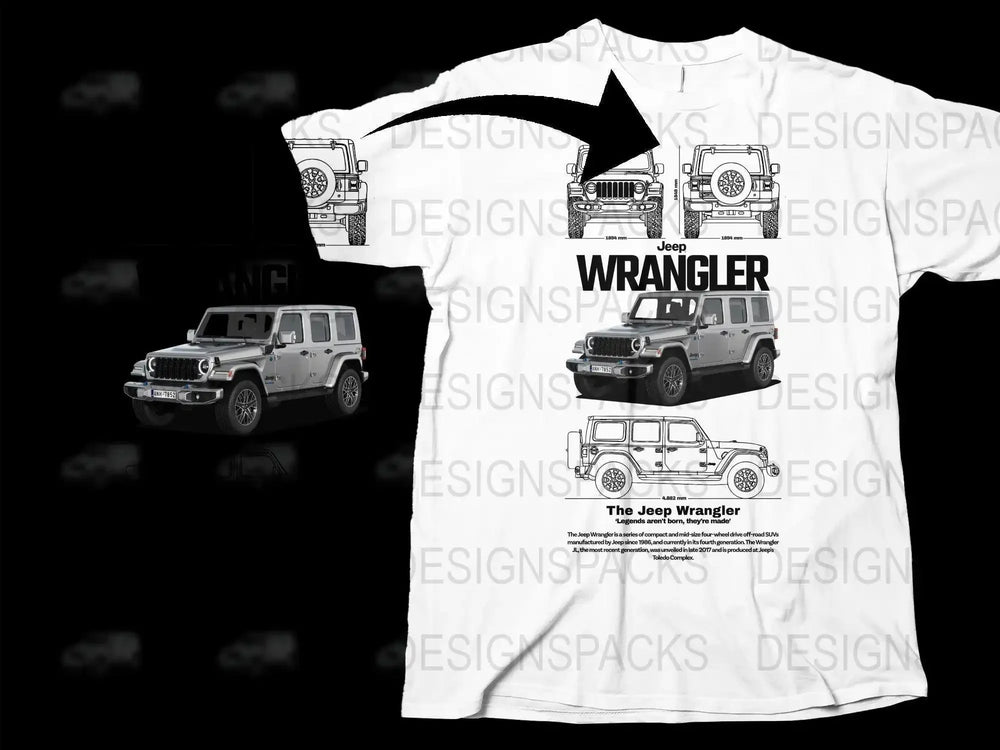 Blueprint Jeep Wrangler Legends Aren't Born Png Digital Download
