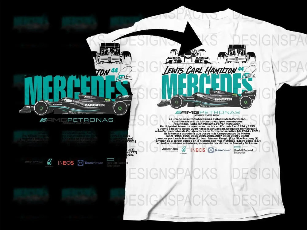 Blueprint Lewis Carl Hamilton Mercedes AMG Petronas Png Digital Download