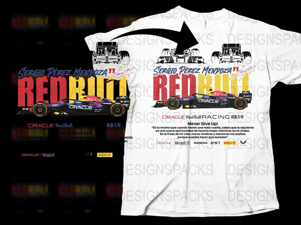 Blueprint Sergio Pérez Red Bull Racing Never Give Up Png Digital Download