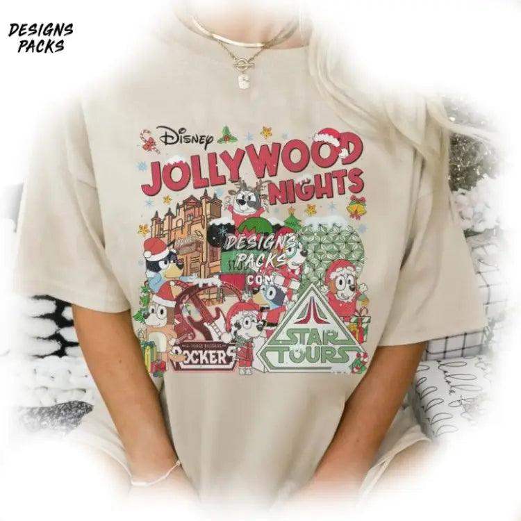 Bluey And Friends Christmas Studios Jollywood Nights S Png Design