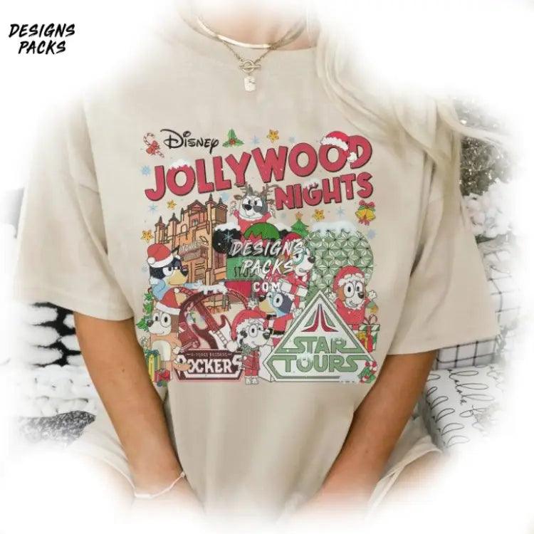 Bluey And Friends Christmas Studios Jollywood Nights S Png Design