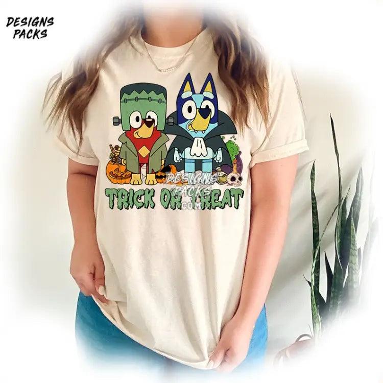 Bluey And Friends Halloween Spooky Season Trick Or Treat Png Design