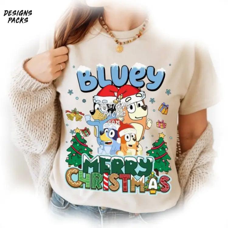 Bluey Bingo Family Merry Christmas Kids Most Wonderful Time Of The Year Png Design