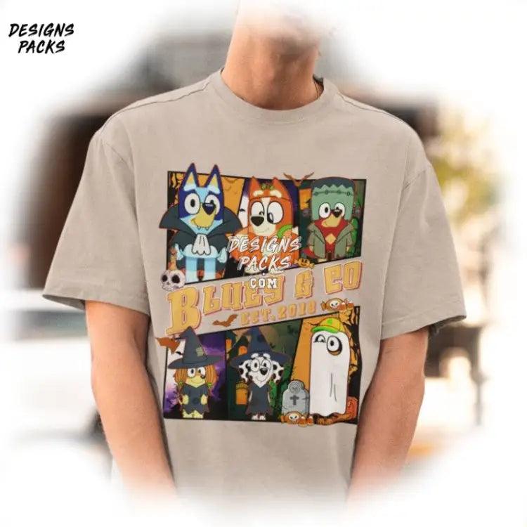 Bluey Bingo Halloween Vampire And Co Sublimation Design Png