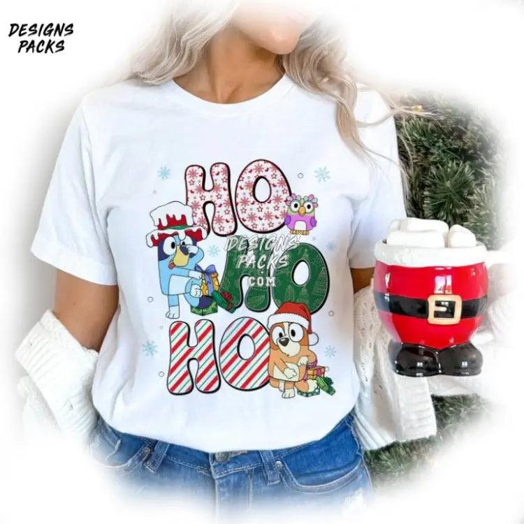 Bluey Christmas And Bingo Hohoho Png Design
