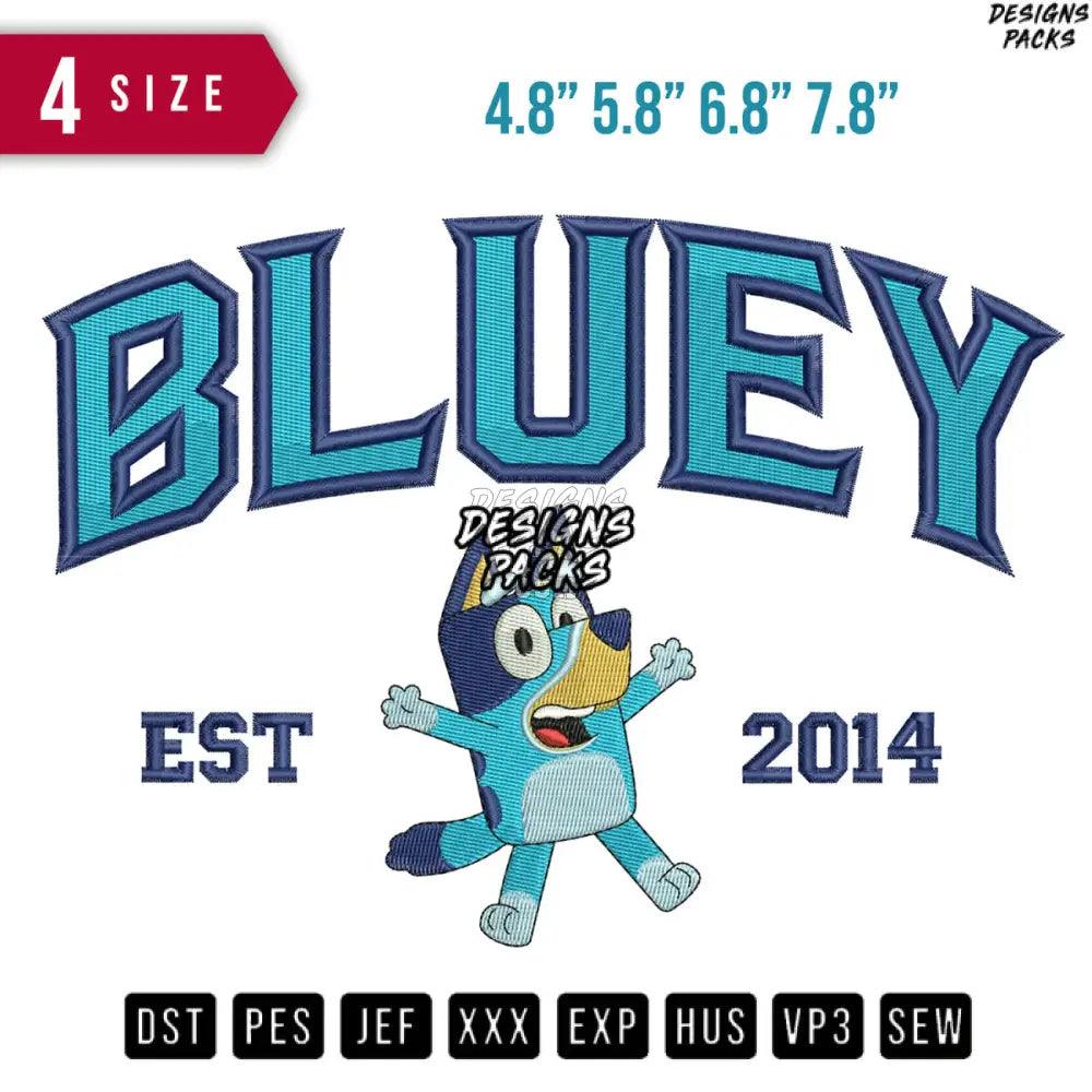 Bluey Est 2014 DOG Cartoon Embroidery Design