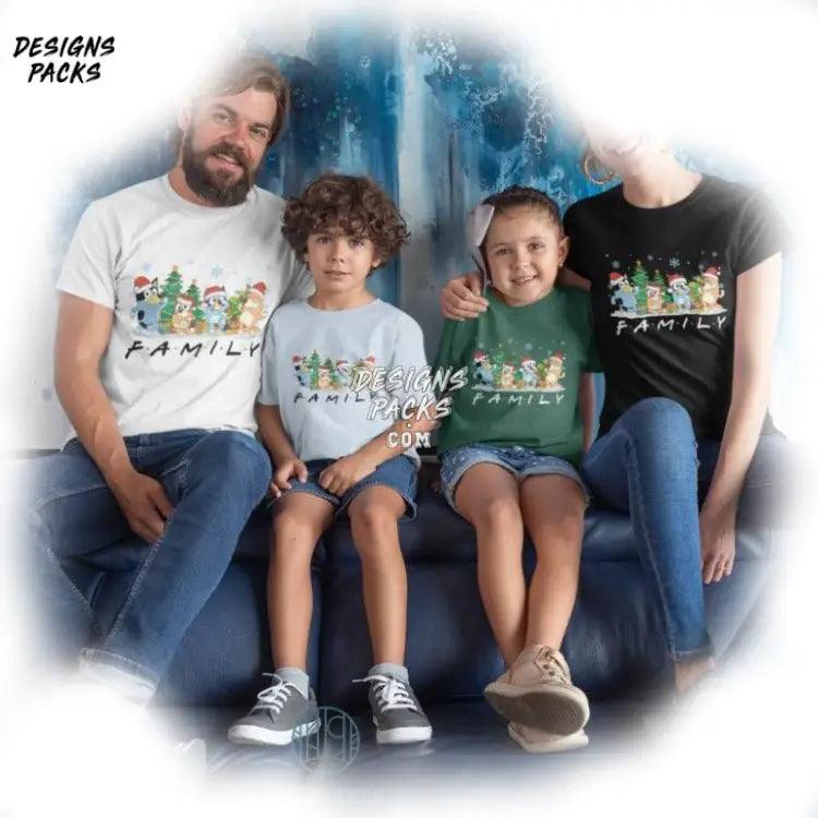 Bluey Family Christmas And Bingo Merry Png Design