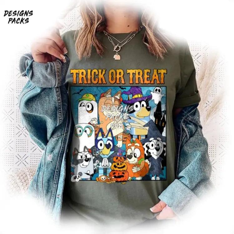 Bluey Family Halloween Bingo Design Trick Or Treat Png