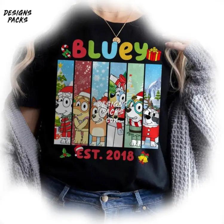 Bluey Family Merry Christmas Co Png Design