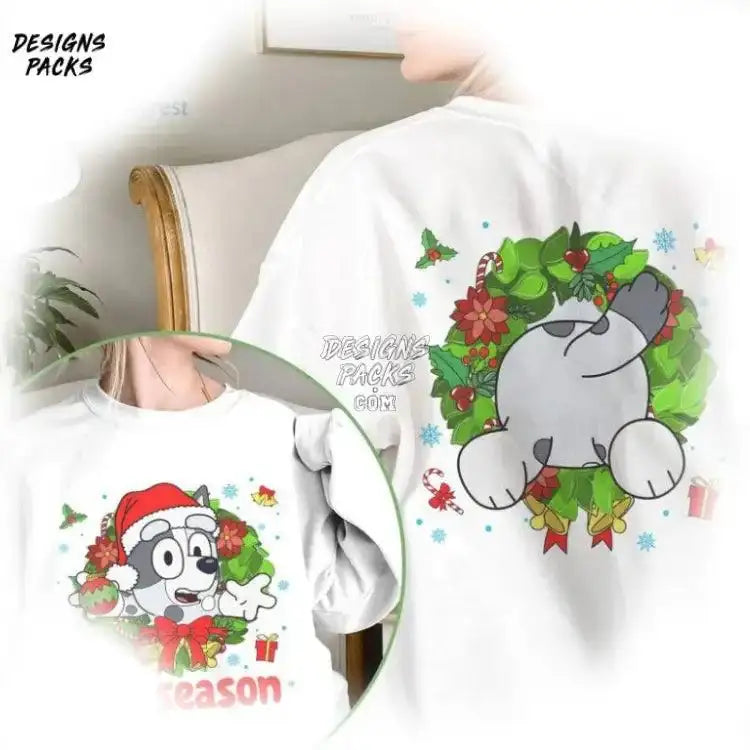 Bluey Family Merry Christmas Xmas Muffin Cupcake Heeler Tis The Season Png Design