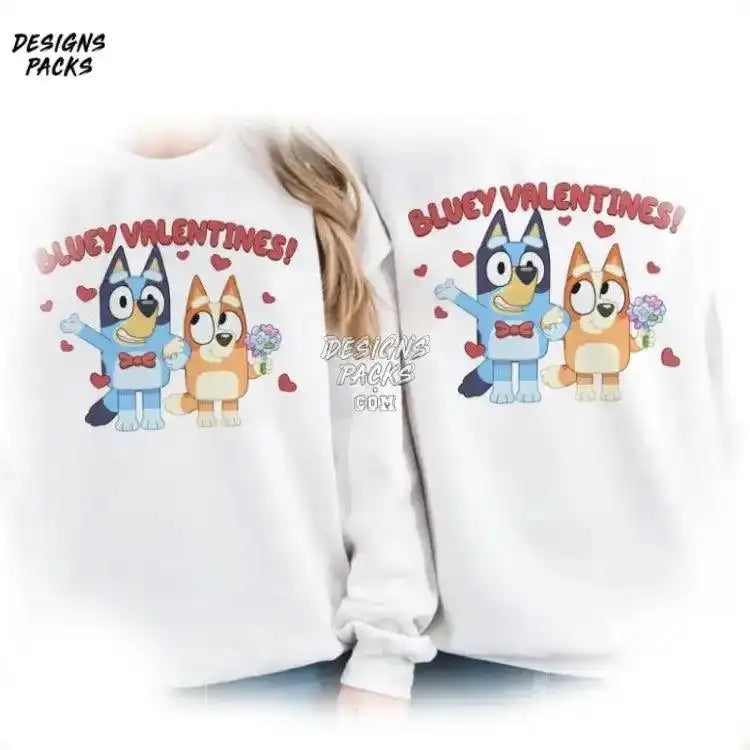 Bluey Friends Kids Valentines Png Design