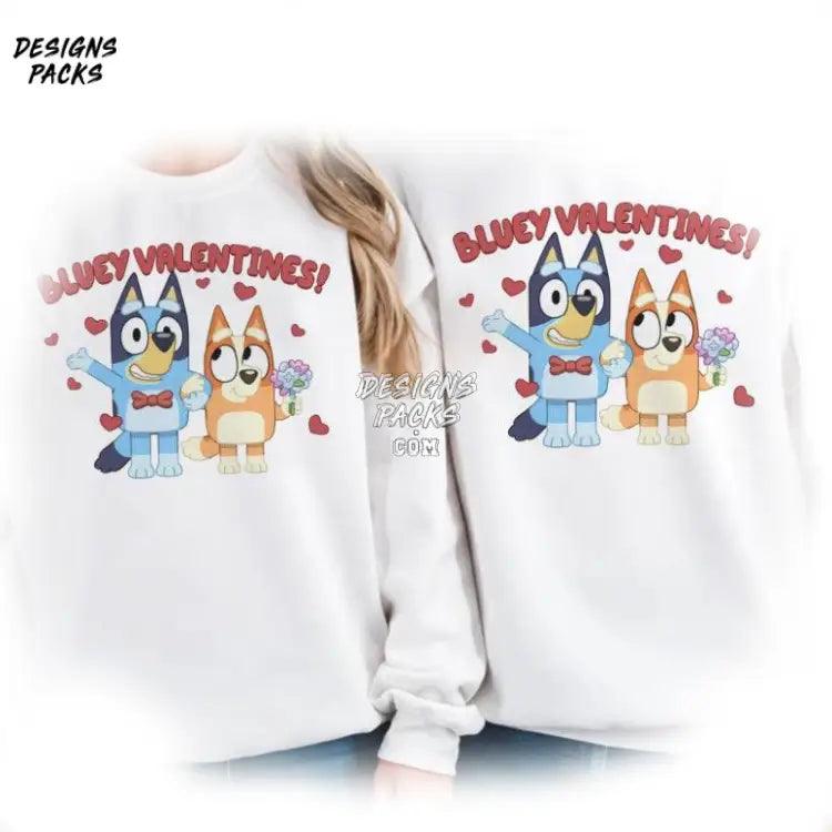 Bluey Friends Kids Valentines Png Design