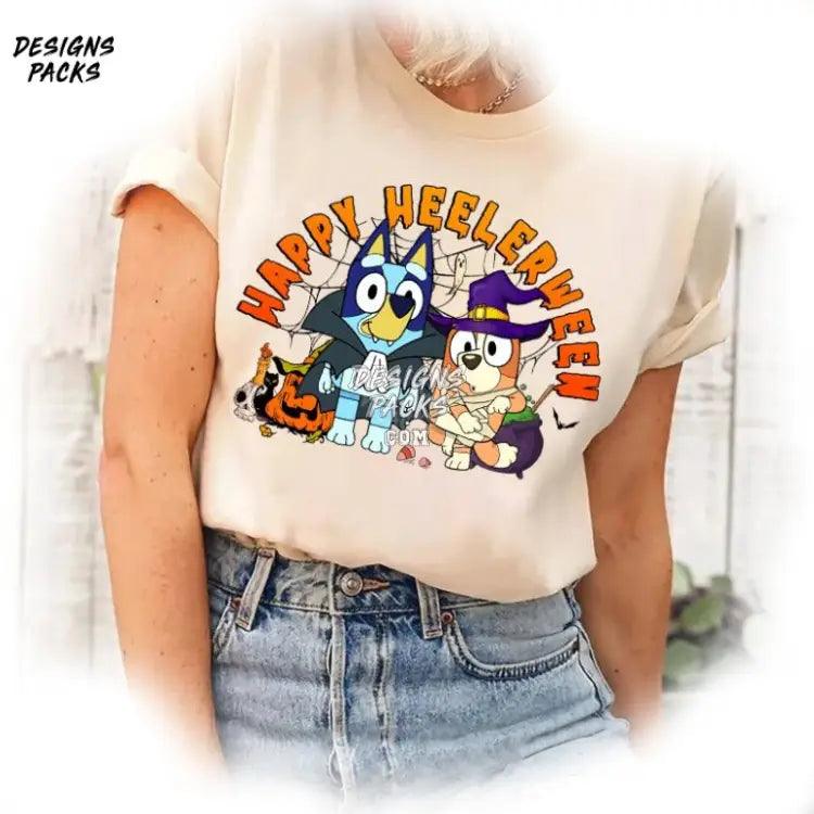 Bluey Halloween Bandit Heeler And Bingo Png Design