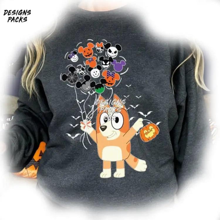 Bluey Halloween Bandit Heeler Bingo Happy Trick Or Treat Png Design
