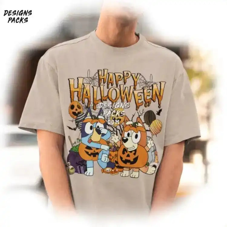 Bluey Halloween Bandit Heeler Happy Trick Or Treat Png Design